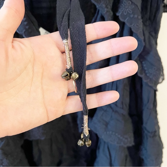 Free People Tiered and True Black Ruffled Romper Size Medium - Picture 11 of 14